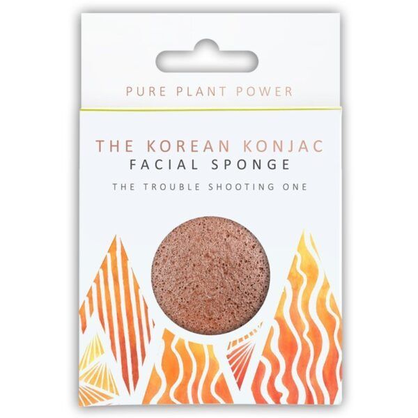 Konjac Sponge The Elements, Fire Facial Puff Σφουγγάρι Konjac με ηφαιστειογενή Scoria